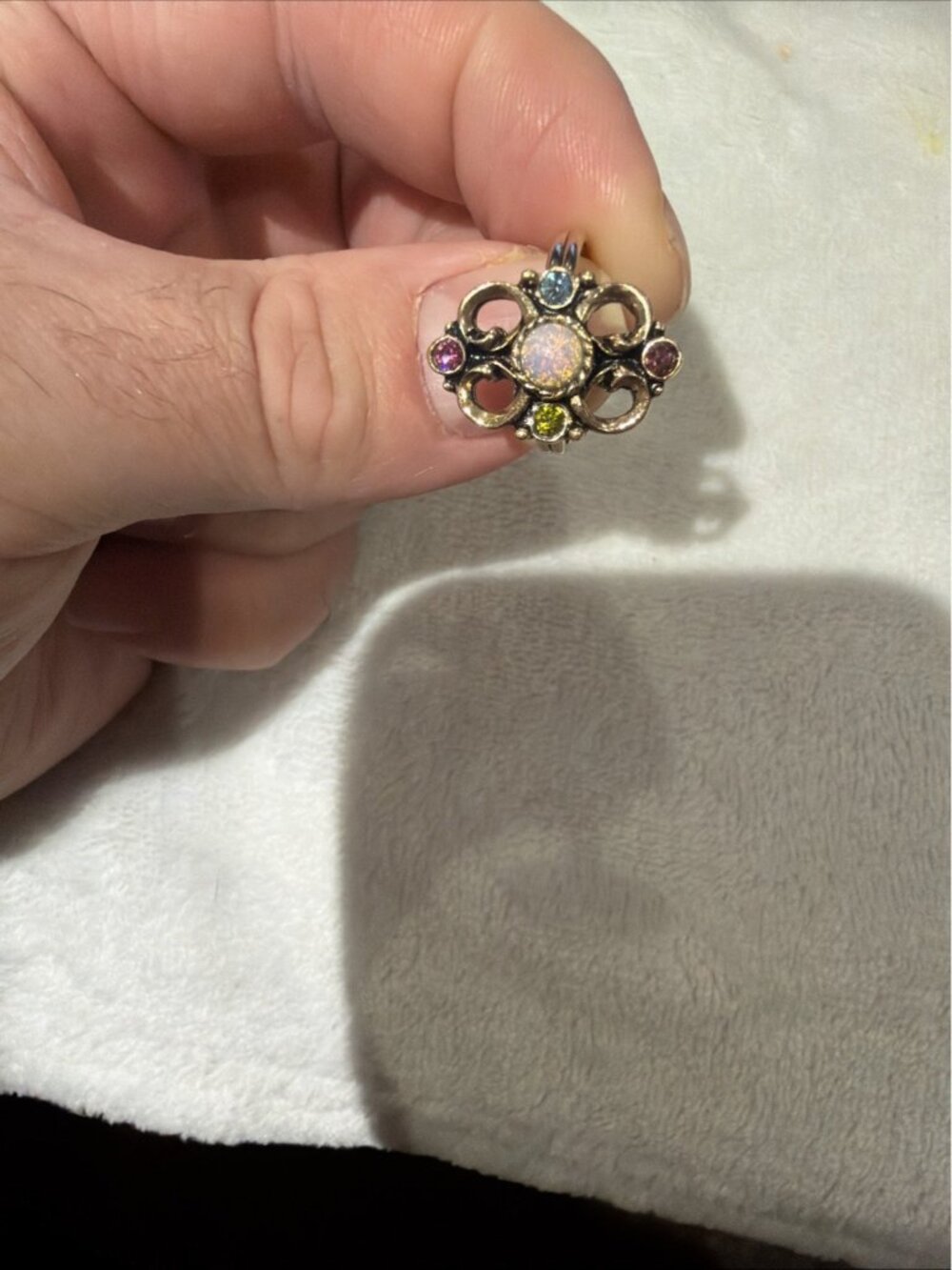 Vintage Sarah Coventry LIGHTS RING Gold Crystal Rhinestone Adjustable